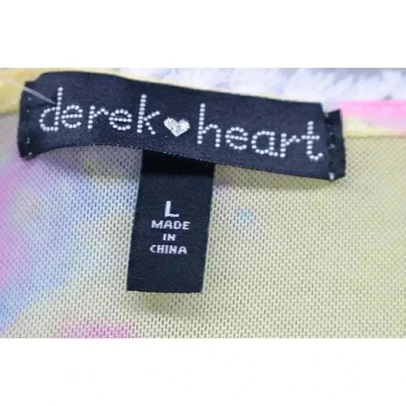 Derek Heart-Juniors Open Front Cardigan-Sheer-Large-New w/Tag-Colorful - Picture 3 of 6